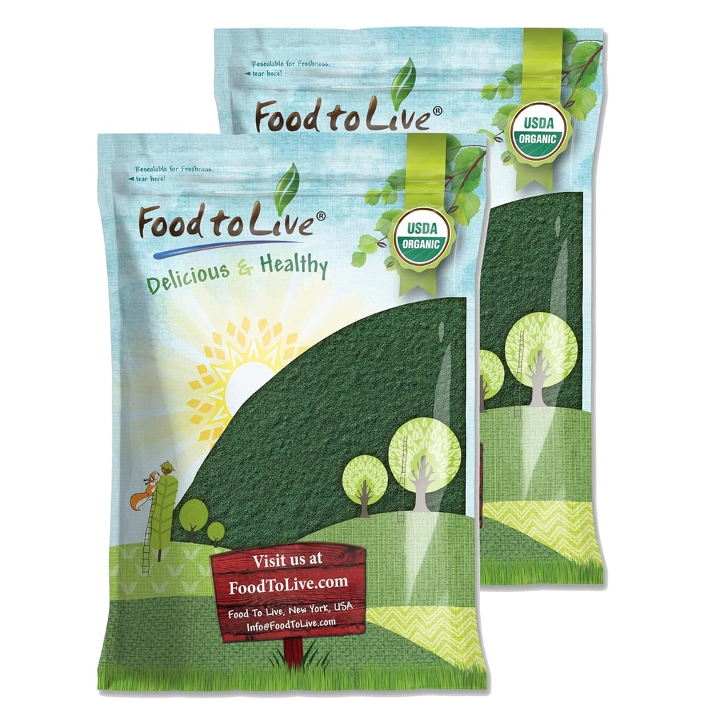 Mat å leve organisk spirulina pulver, 16 pund — ikke-GMO, Kosher, rå blå-grønn algae, vegansk supermat, bulk, ikke-irradiert, ren vegansk grønn protein, rik på vitaminer og mineraler, flott for drinker