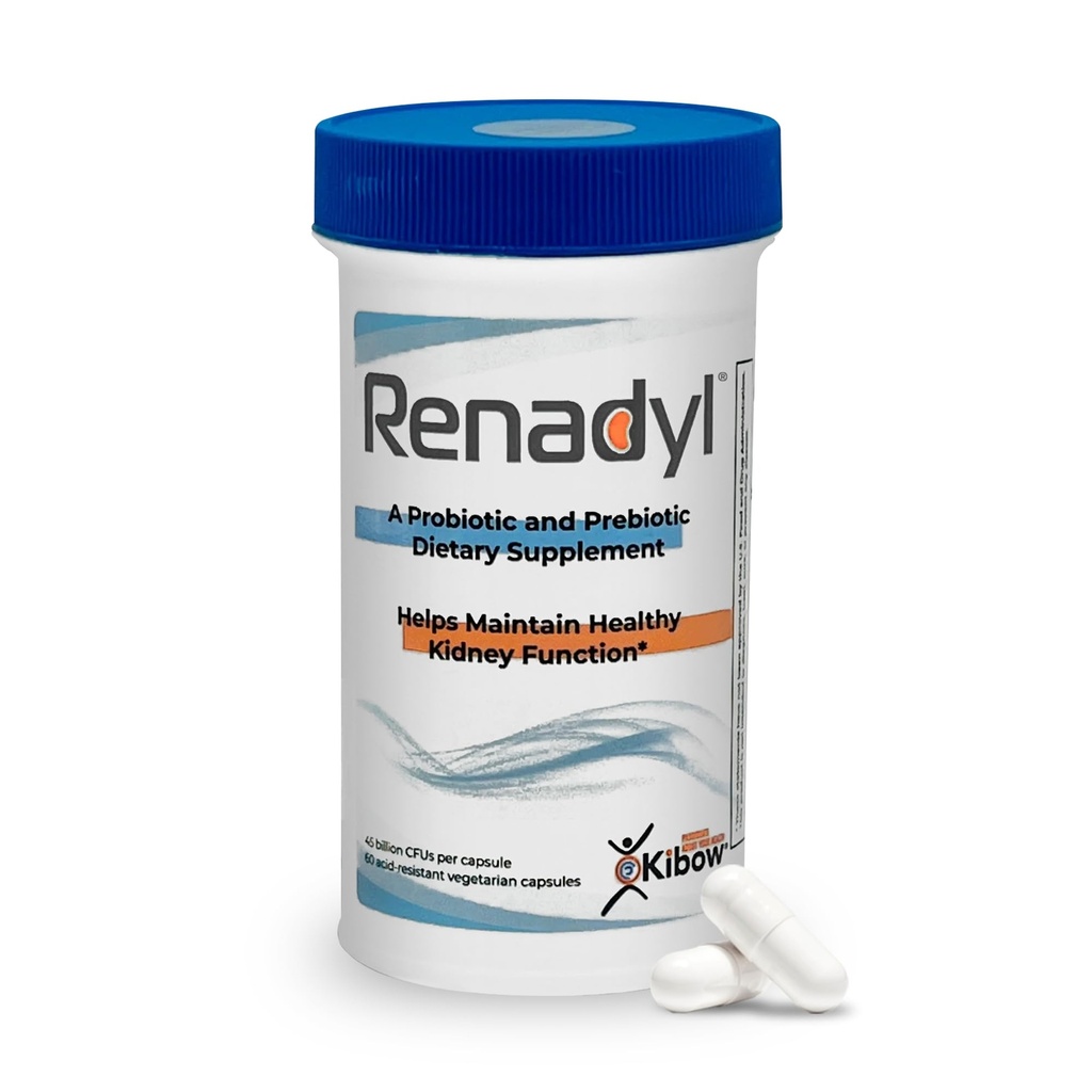 Renadyl Nyre Probiotic Supplement | Urea, kreatinin, & uric syre støtte | 45 milliarder CFUs klinisk testet, ikke-GMO, & laget i USA, 60 kapsler (1 flaske, 1 måneds forsyning)