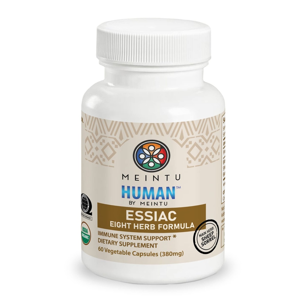 MEINTU Organic 8 Herb Essicac Capsules - Avansert kraftig antioksidant blanding for å bidra til å fremme generell helse - 100% organisk essac te 8 urt Supplement - 60 Kapsler