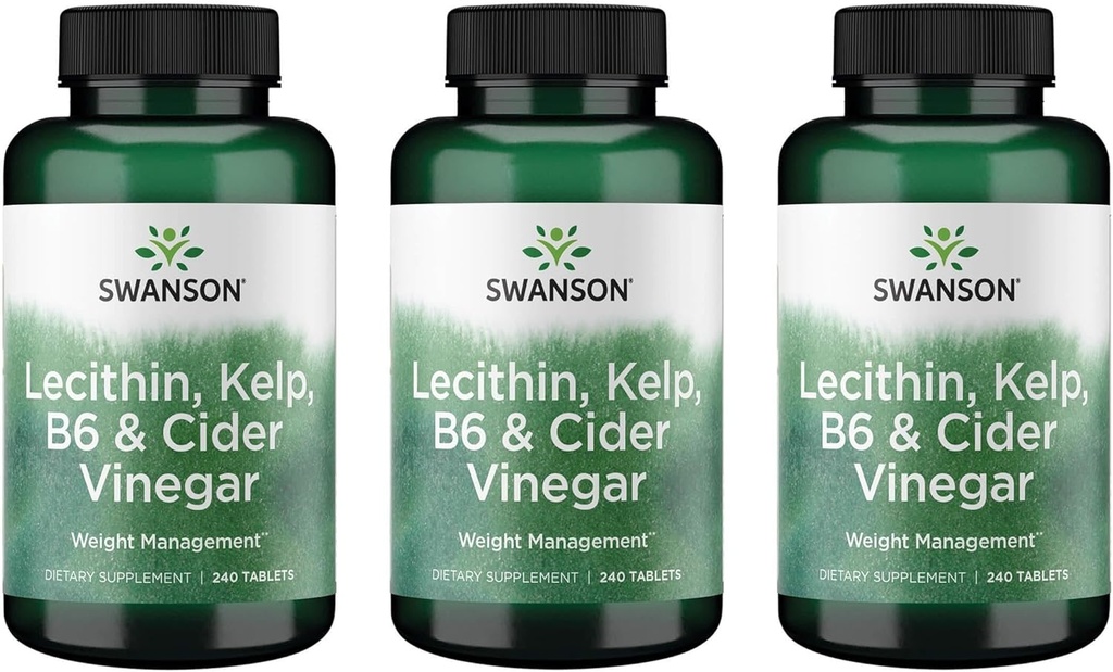 Swanson Lecithin Kelp B-6 & Cider Vinegar 240 Tabs (3 pakke)