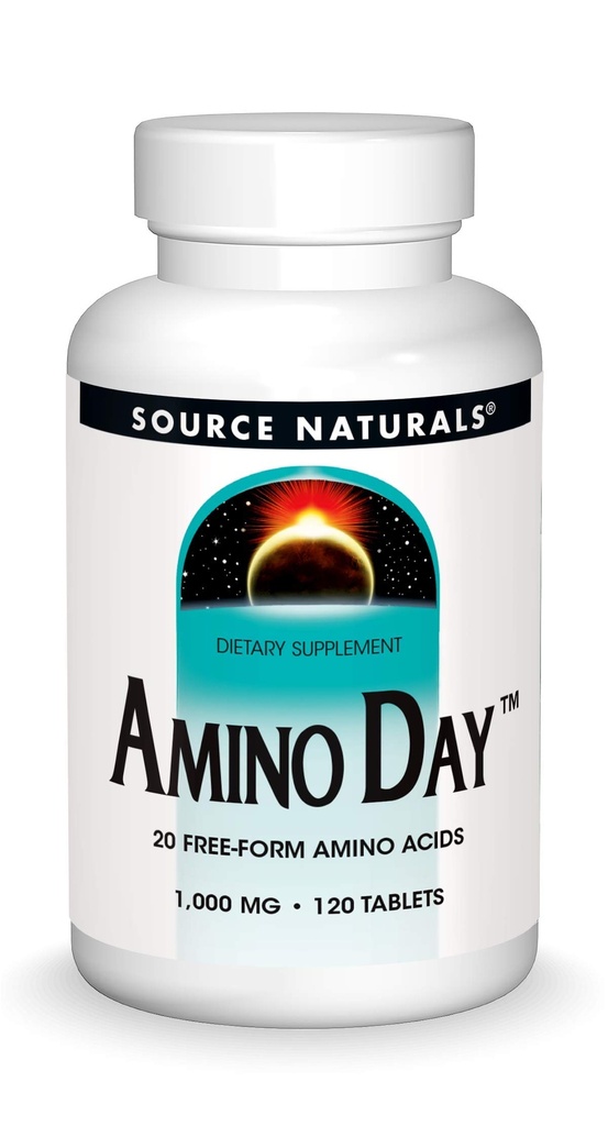 Kilde Naturals Amino dag - 20 gratis skjema Aminosyrer støtter kvalitet kosthold under ernæring - 120 tabletter