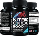 Extra styrke Nitric Oxid Supplement 3X Styrke L Arginine, Citrulline Malate, AAKG, Beta Alanine - Premium Muskel støtte Nitric Booster - Naturlig energi og hjerte helse støtte - 180 Kapsler