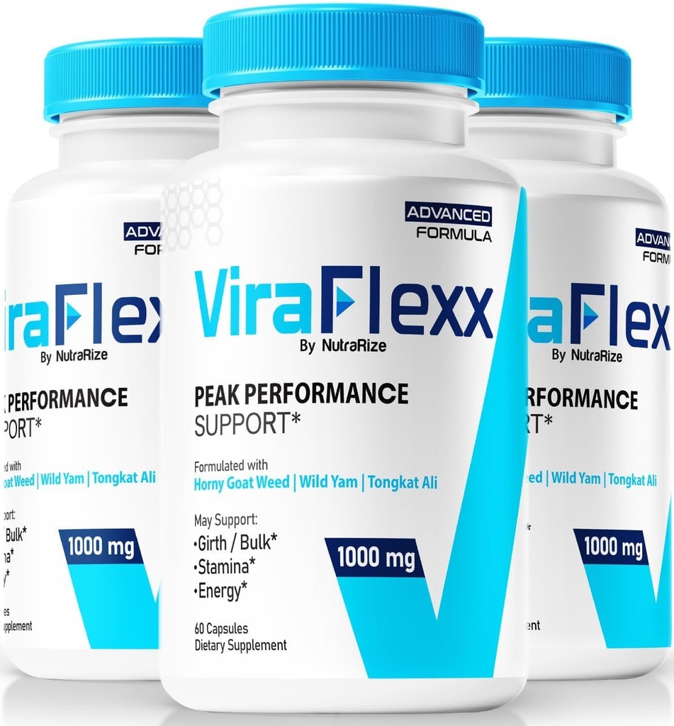 NutraRize (3 Pack ViraFlexx for menn, pro kapsler, mannlig ytelse støtte 500mg, alle naturlige kosttilskudd for å støtte generell helse, Vira Flexx anmeldelser (180 kapsler)