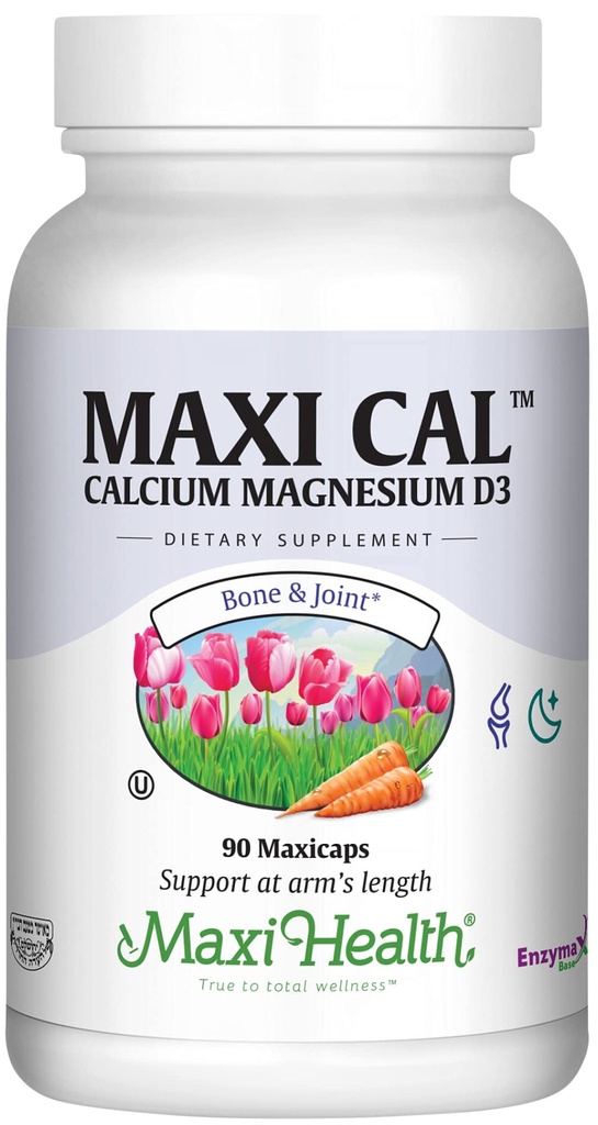 Maxi Helse Kalsium 1000 mg Supplement med vitamin D3 (1000 IE) og magnesium (500 mg) - Bein, tenner og felles støtte for menn og kvinner - 90 kapsler