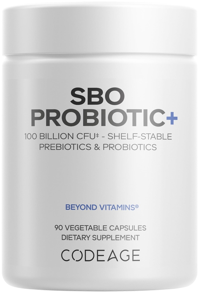 Codeage SBO Probiotika, 100 milliarder CFU Per servering, Multi Strain Soil Basert Organisme Blanding og organisk Fermentert Botanisk Blanding, Hold-stabil, 90 kapsler