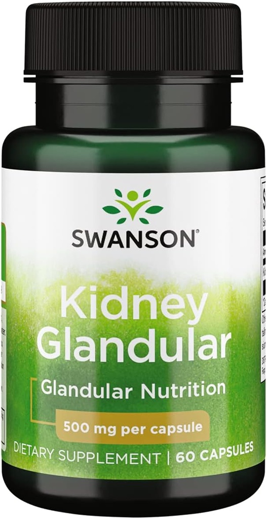 Swanson Raw Njur Glandular 500 Milligrams 60 kapsler