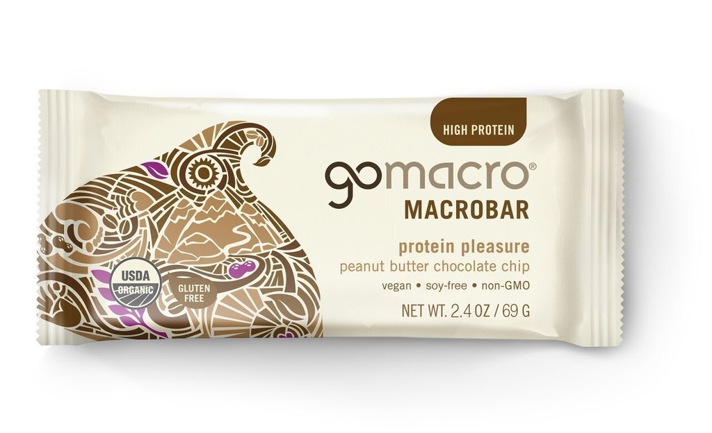 GoMacro, Protein nytelse Bar, Peanut Smør sjokolade chip, 2,4 oz