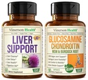 Liver Cleanse Detox & Reparasjon Melk Thistle Supplement & Vegansk Glucosamine Chondroitin MSM felles støtte Supplement