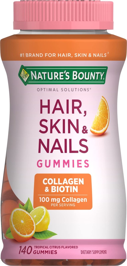 Naturens Bounty med biotin og kollagen, Citrus gummies, 140 Ct