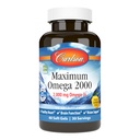 Carlson - Maksimal Omega 2000, 2000 mg Omega-3 fettsyrer inkludert EPA og DHA, Wild-Caught, Norsk Fish Oil Supplement, Sustainabilly Sourceed Fish Oil Capsules, sitron, 60 Softgels