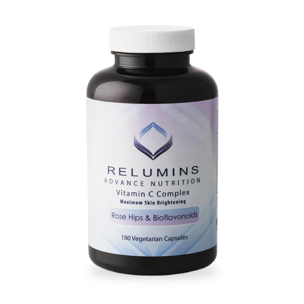 Aluminium Advanced Vitamin C Supplement med Rose HIPS – 1000 mg vitamin C, immun støtte og kollagen produksjon, laget i USA - 180 kapsler (90-dagers forsyning)