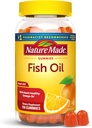 Naturlaget fiskeolje Omega 3 gummier, Omega 3 fiskeolje kosttilskudd, sunn hjerte støtte, 150 gummier, 75 dagers forsyning