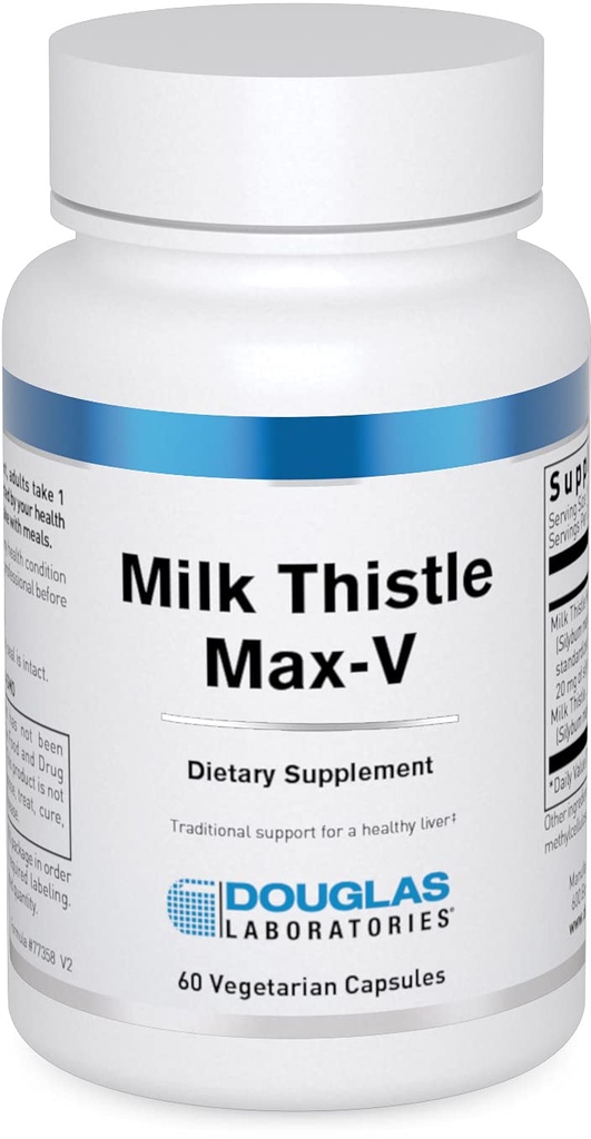 Douglas Laboratories Melk Thistle Max-V | Standardisert urteekstrakt for leverstøtte | 60 kapsler