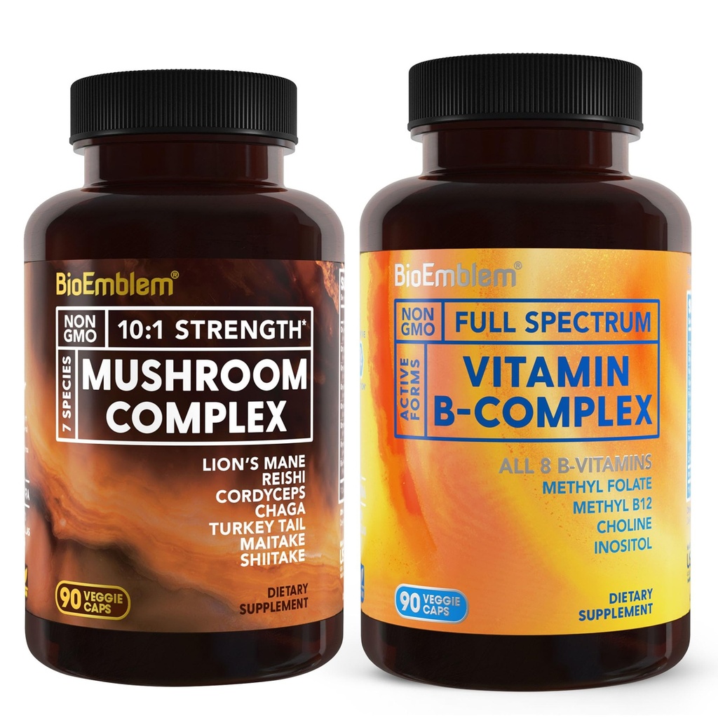 BioEmblem Vitamin B-Complex og Mushroom Complex