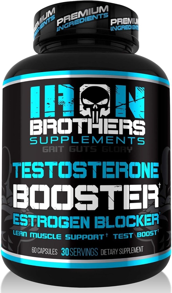 Testosteron booster for menn med østrogen blokker - naturlig anti-østrogen Supplement for å øke libido og styrke - økt muskelvekst og vekttap - Indole 3 karbinol & tribulus -60 kapsler