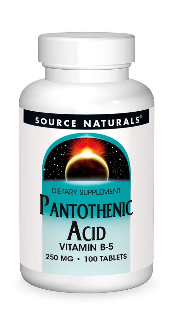 Kilde Naturals Pantotensyre 250 mg vitamin B-5 kosttilskudd - 100 tabletter