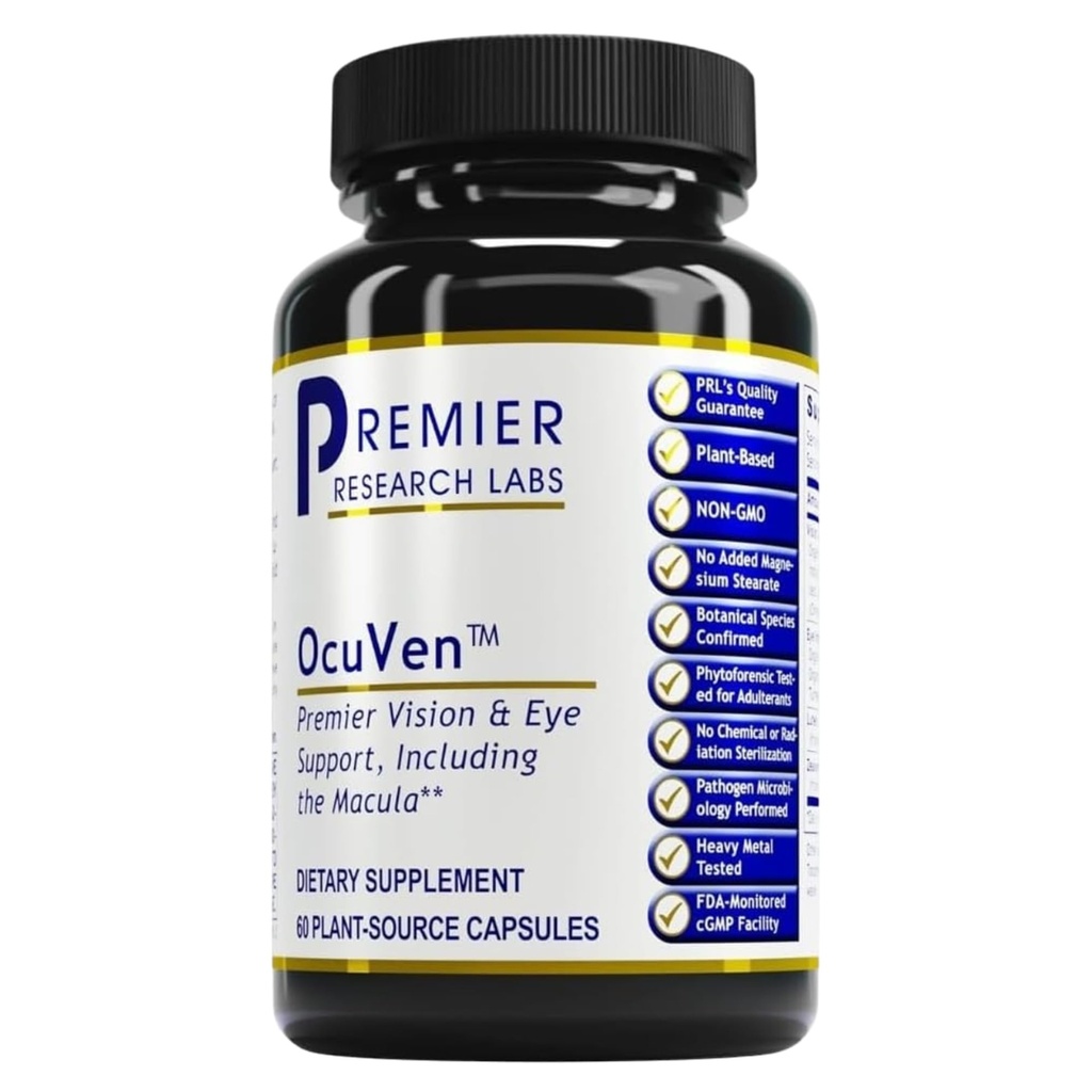 Premier Research Labs OkuVen - Lutein og Zeaxanthin Supplement, Øyevitaminer, Øyehelse Kosttilskudd for voksne og eldre, Visjon Kosttilskudd, Macular Helse, Eye Care - 60 Vegetariske kapsler