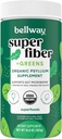 Bellway Super Fiber + Grønn pulver, sukkerfri Psyllium Husk Fiber Supplement pulver med Super Greens (30 Serveringer)