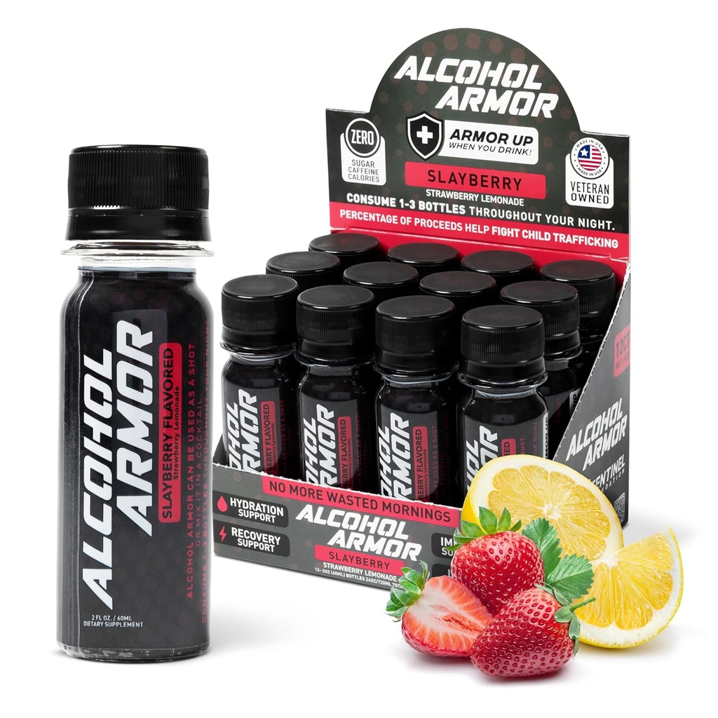 Slay Berry Elixir - Hydration Support, essensielle vitaminer og elektrolyter, vitamin B12, Melk Thistle - 12 Pack