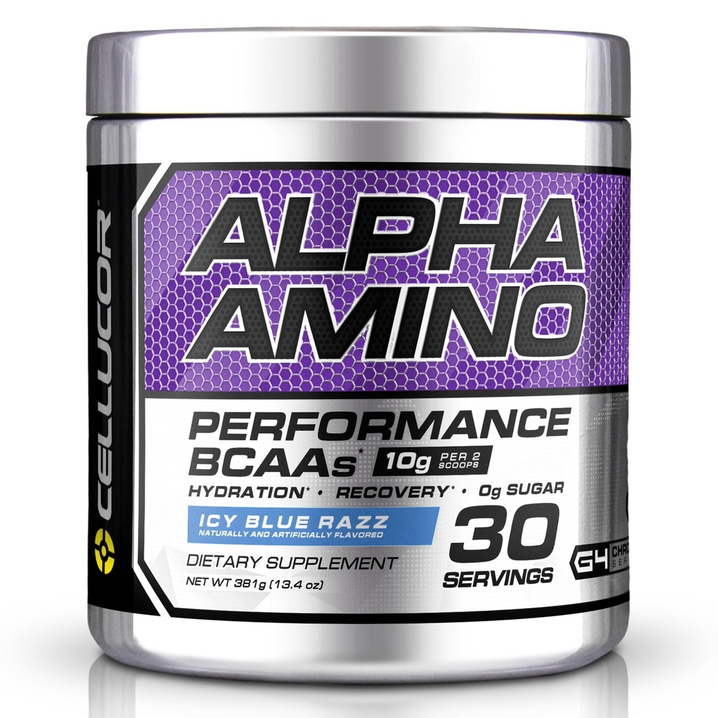 Cellucor Alpha Amino EAA & BCAA pulver ® Branched kjede essensielle aminosyrer + elektrolyter ® ICY Blue Razz ® 30 Serveringer