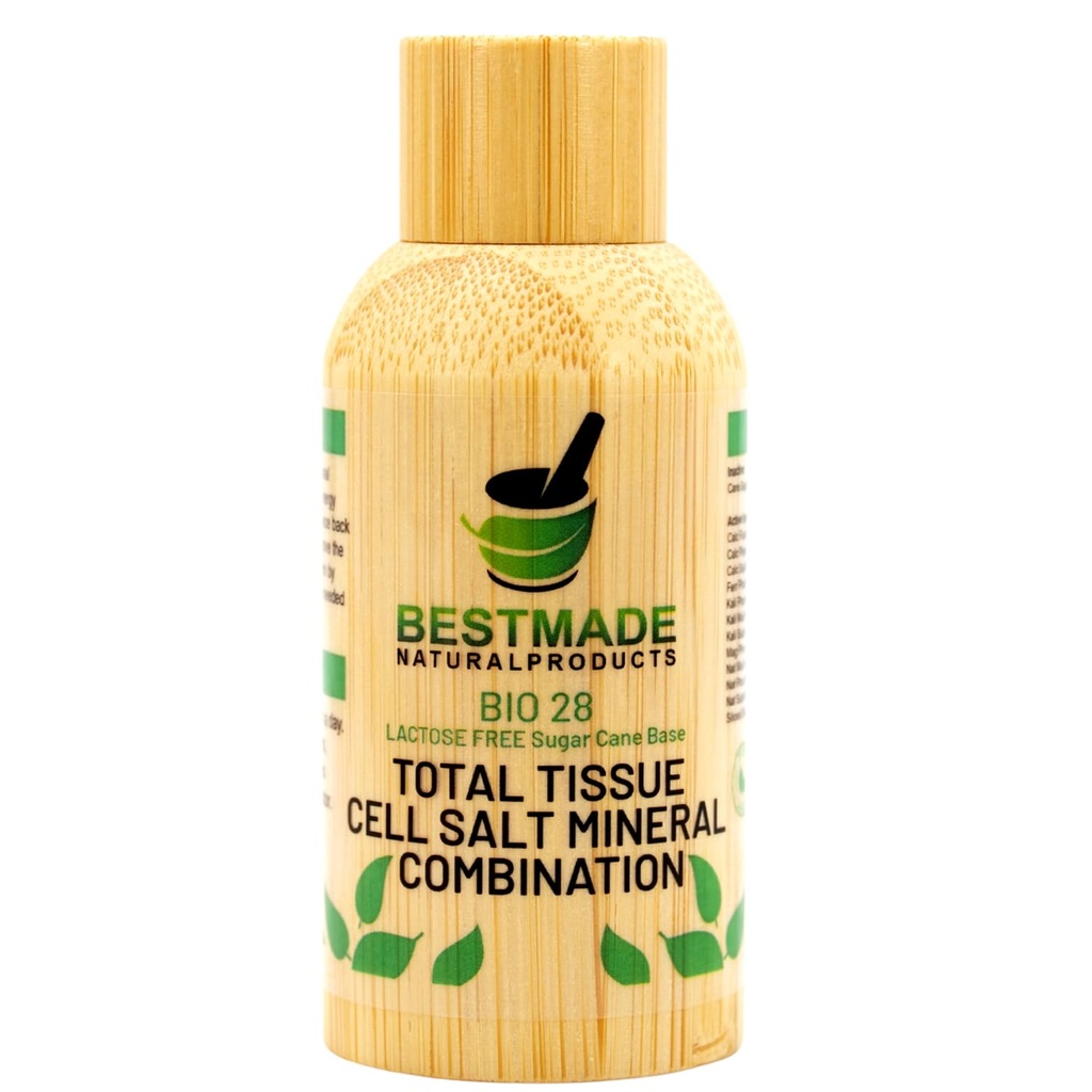 Bestmade Total Tsuite Cell Salt Mineral Kombinasjon, BIO28 Laktose-fri - hjelper kroppen absorbere næringsstoffer, øker energinivåene, forbedrer søvnmønstre, og gjenoppretter vitalitet, Vegan, 350 Pellets