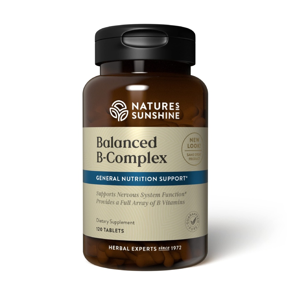 Naturens solskinn balansert B-kompleks, 120 tabletter, B-kompleks vitaminer å støtte digestion og nervesystem helse med vegetarisk formel