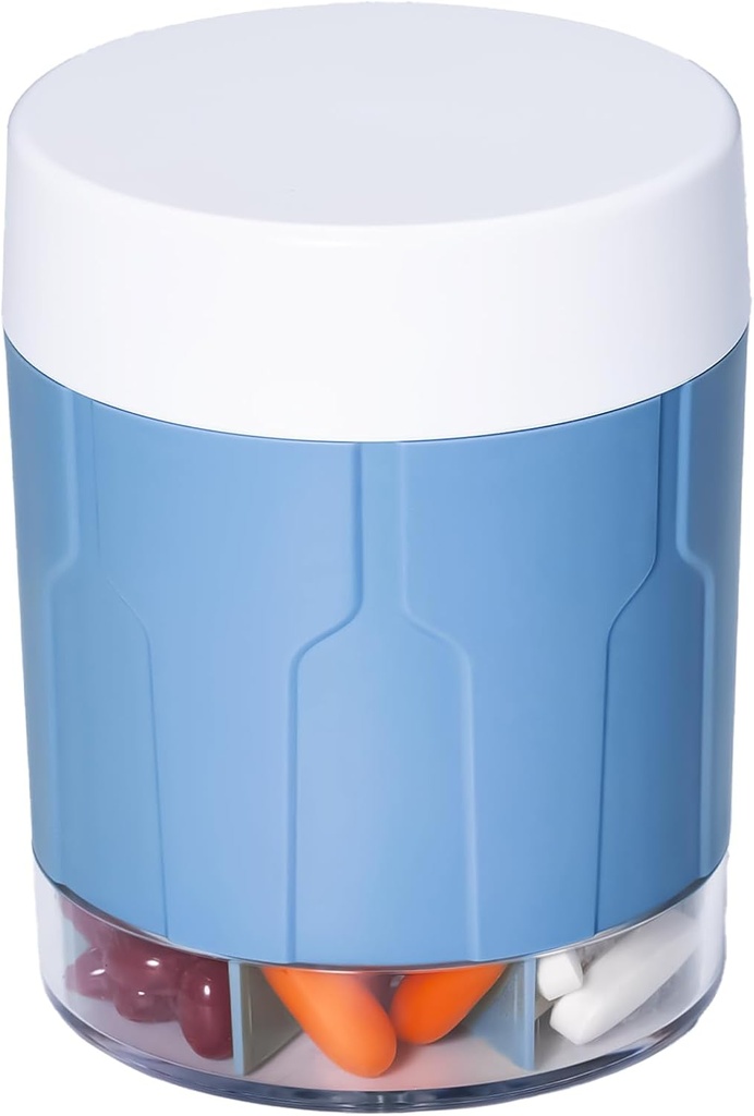 Betife ekstra store kosttilskudd Organizer,Weekelly Pille Organizer Flaske, Daily Pill Dispenser med 7 store sammenligninger, Organizer å holde 7 dagers vitamin medisin, 21 etiketter og en rengjøringsbørste (Blue)