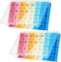 Dandat 2 Pack XL Stor ukentlig Pille Organizer 4 ganger om dagen Månedlig Pille Arrangør Stor medisin Organizer 28 dager Pille Box Organizer Ukenlig 7 dagers Pille Dispenser 4 ganger om dagen