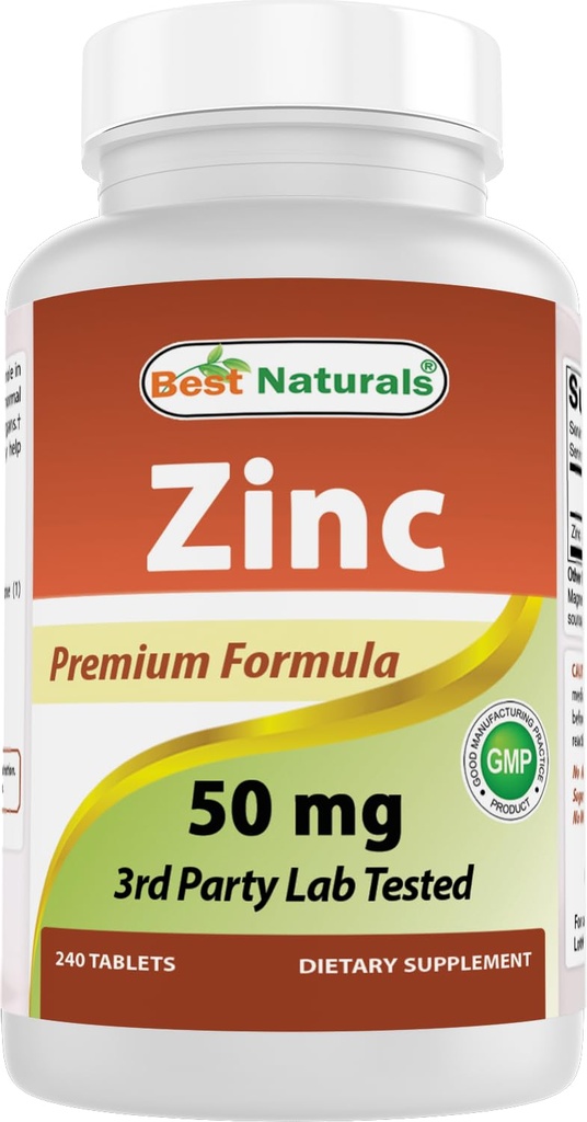 Best Naturals Sink Supplement som sink gluconate 50mg 240 tabletter - Immunstøtte