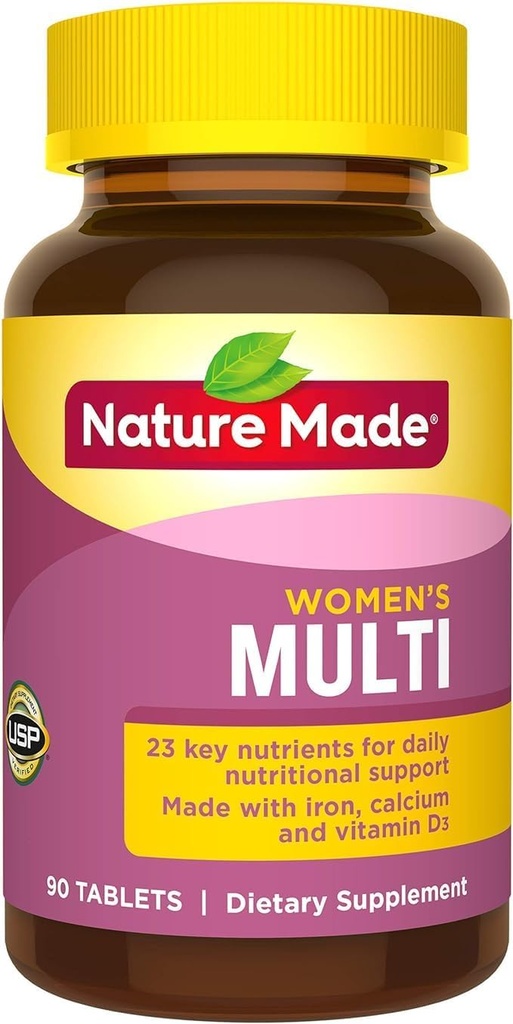 Natur laget kvinners multivitamin tabletter, 90 teller for daglig ernæringsstøtte† (Packing May Vary)