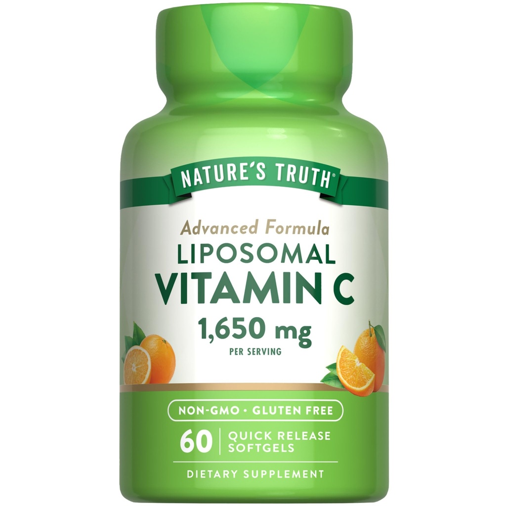 Naturens sannhet Liposomal Vitamin C | 1650mg | 60 Softgels | Ikke-GMO & Glutenfri Supplement