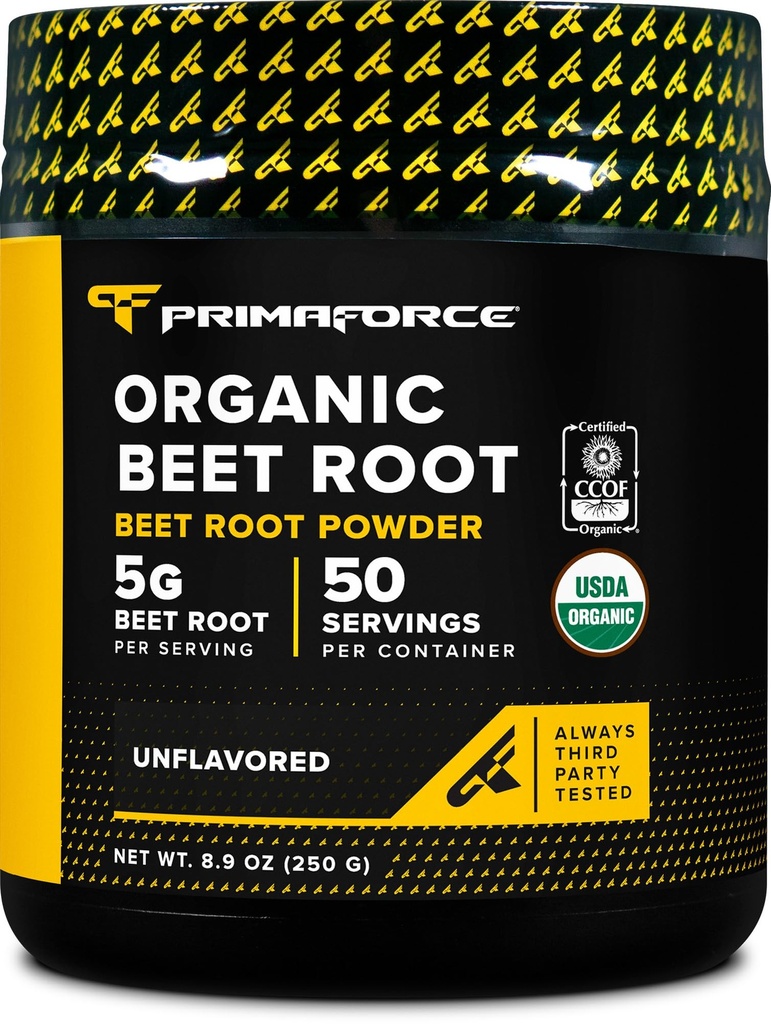 Primaforce Organic Beet Root Powder (250g) Unflavored - Naturlig kilde til antioksidanter og næringsstoffer