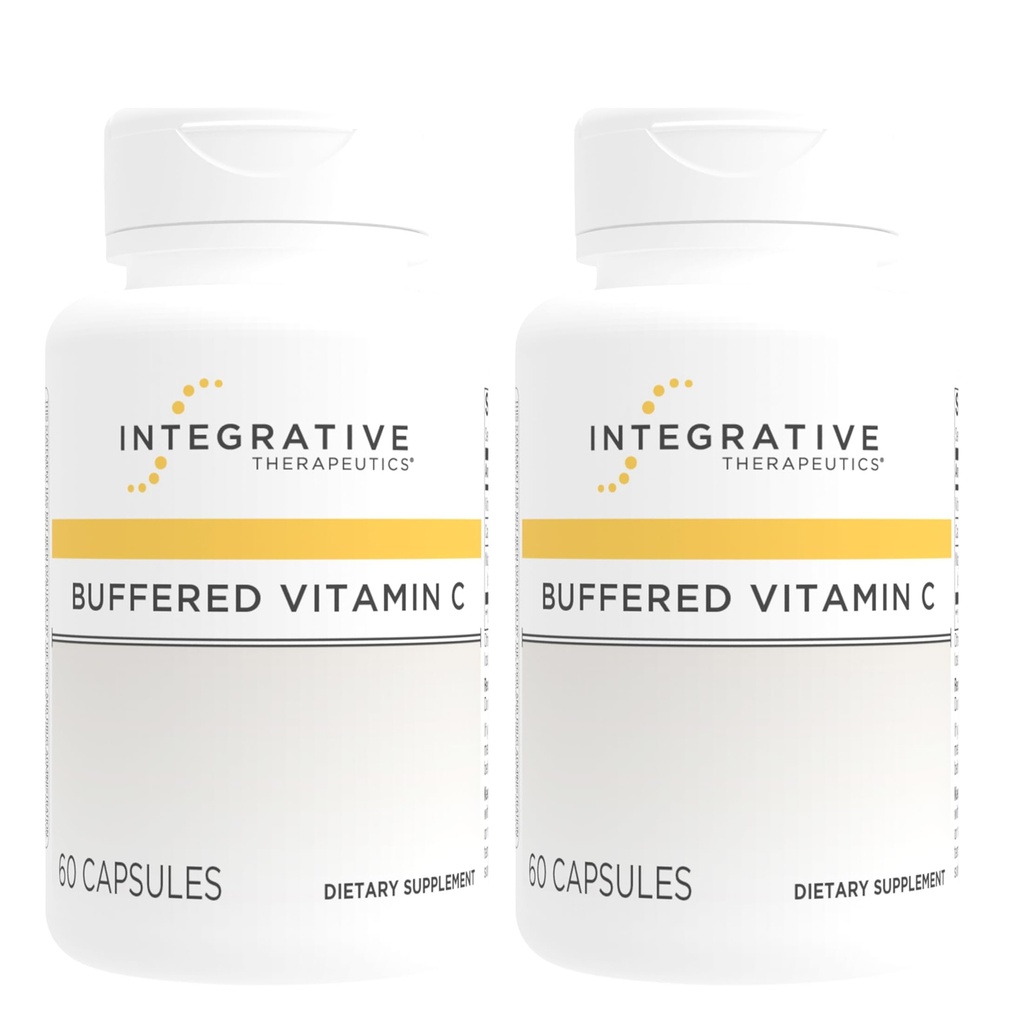 Integrative terapeutiske midler Buffered vitamin C - Antioksidant støtte Supplement for sunn hud og bindemidler* - Vegan & Glutenfri - 60 kapsler (2 pakke)