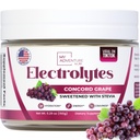 Zero Sukker - Concord Grape Electrolytes pulver - Meget forfriskende Hydration - Koffeinfri energi med alle naturlige ingredienser - Vegan, Keto & Paleo - Sukkerfri Elektrolytter Drikkeblanding - 30 Serveringer