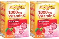 Emergen C bringebær 2 bokser 20 pakker