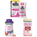 Garden of Life & Nature 's Bounty kvinners velvære Valentinsdag Bundle- Digestive & Vaginal helse støtte, hår, hud og negler Pectin Gummies med Biotin, Vaginal probiotika med Cranberry, 32-200ct