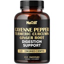 Cayenne Pepper Supplement med gurkemeie Curcumin Root, Ginger Root, Ceylon Cinnamon Bark & mer - Immunsystem, felles helse og digestiv helsestøtte - 210 kapsler