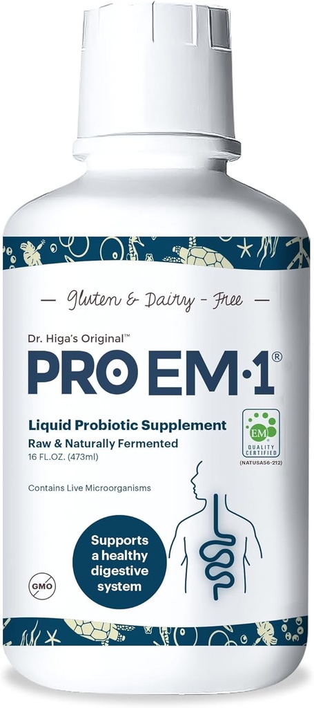 TeraGanix Organic Liquid Probiotic (30 dagers forsyning), Gut Health Supplement, Dr. Formulert for voksne og barn, forbedrer immunfunksjonen, Digestion & Nutrient Absorpsjon, 6 Mil CFU / ml (16 fl oz)
