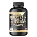 Quercetin med Bromelain Zinc vitamin C-vitamin D-lderberry - 120 Veggie kapsler, ikke-GMO, Glutenfri | Immunstøtte Supplement | laget i USA | 2 måneders forsyning