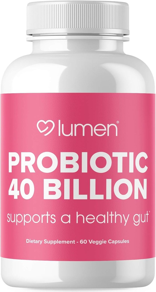 Lumen Naturals Probiotika 40 milliarder CFU | Probiotika for kvinner og menn | Støtter Digestion, Gut Helse & Immunsystem med Digestive Enzymer - 60 Veggie Count