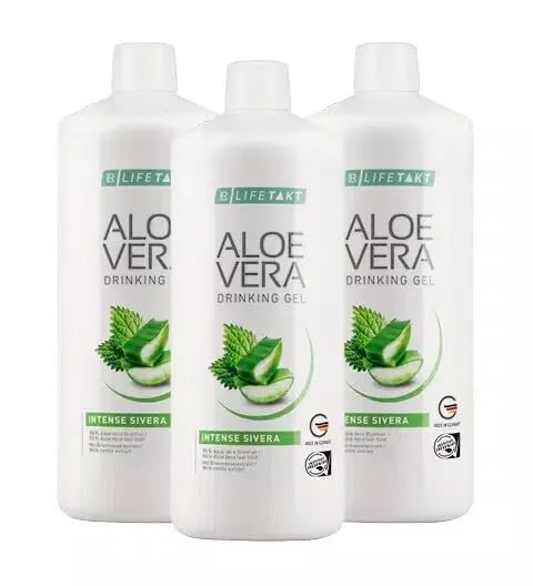 LR Lifetakt Aloe Vera Drikking Gel Intense Sivera Helsepleie Kvinner Drikke Hver dag Naturlig behandlingssett på 3-1000 ml./33.3 fl.oz