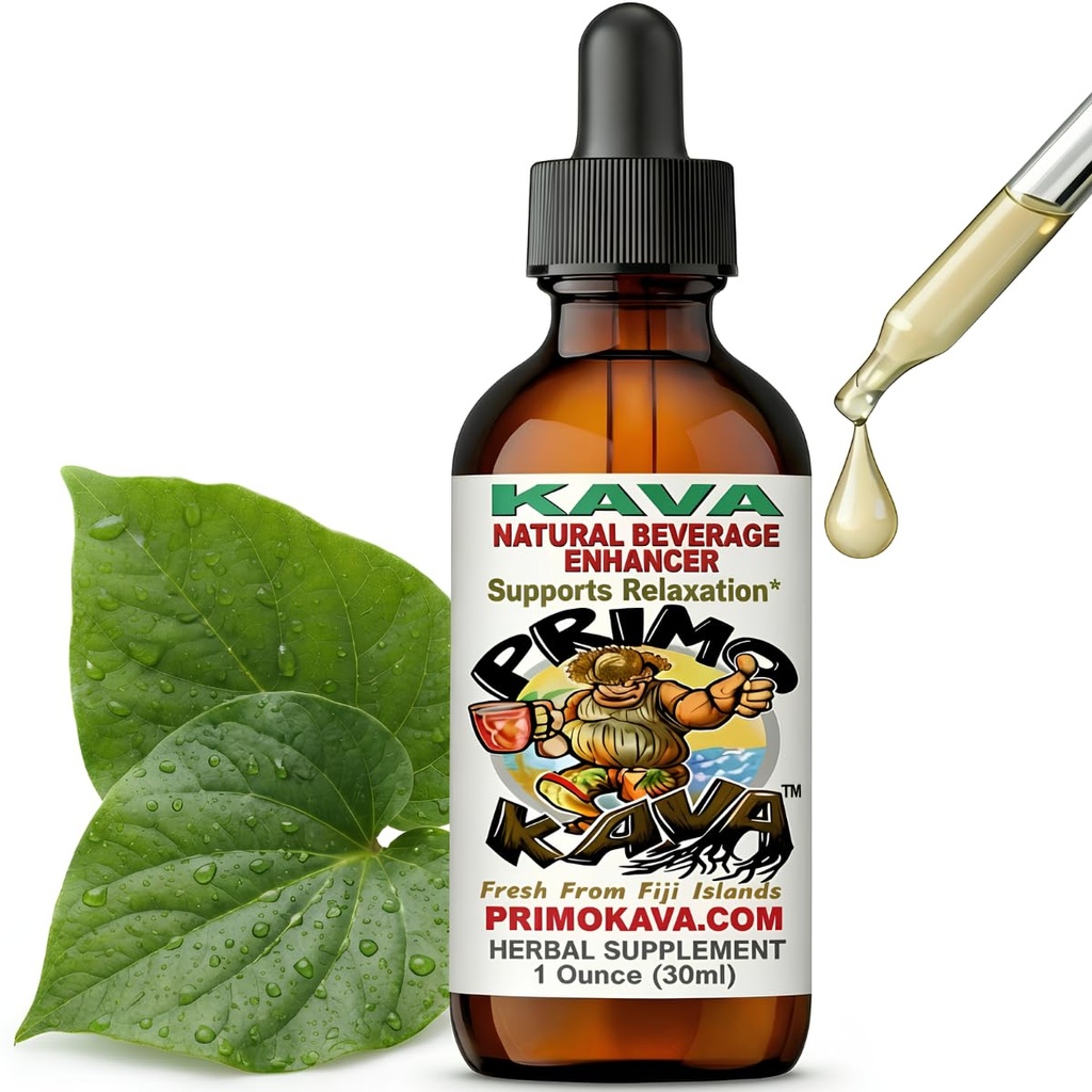 Kava Drops | Vannløselig Kava Ekstrakt | Konsentrert Tinktur Drikkeforbedrer | Autentisk Kava Kava fra Fiji, 40 mg Kavalaktoner | 1oz