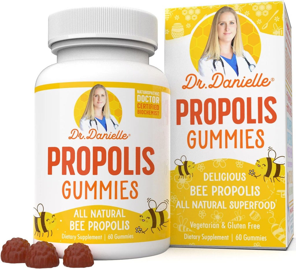 Propolis Gummies av Dr. Danielle, Best Propolis Gummy Supplement, 500mg