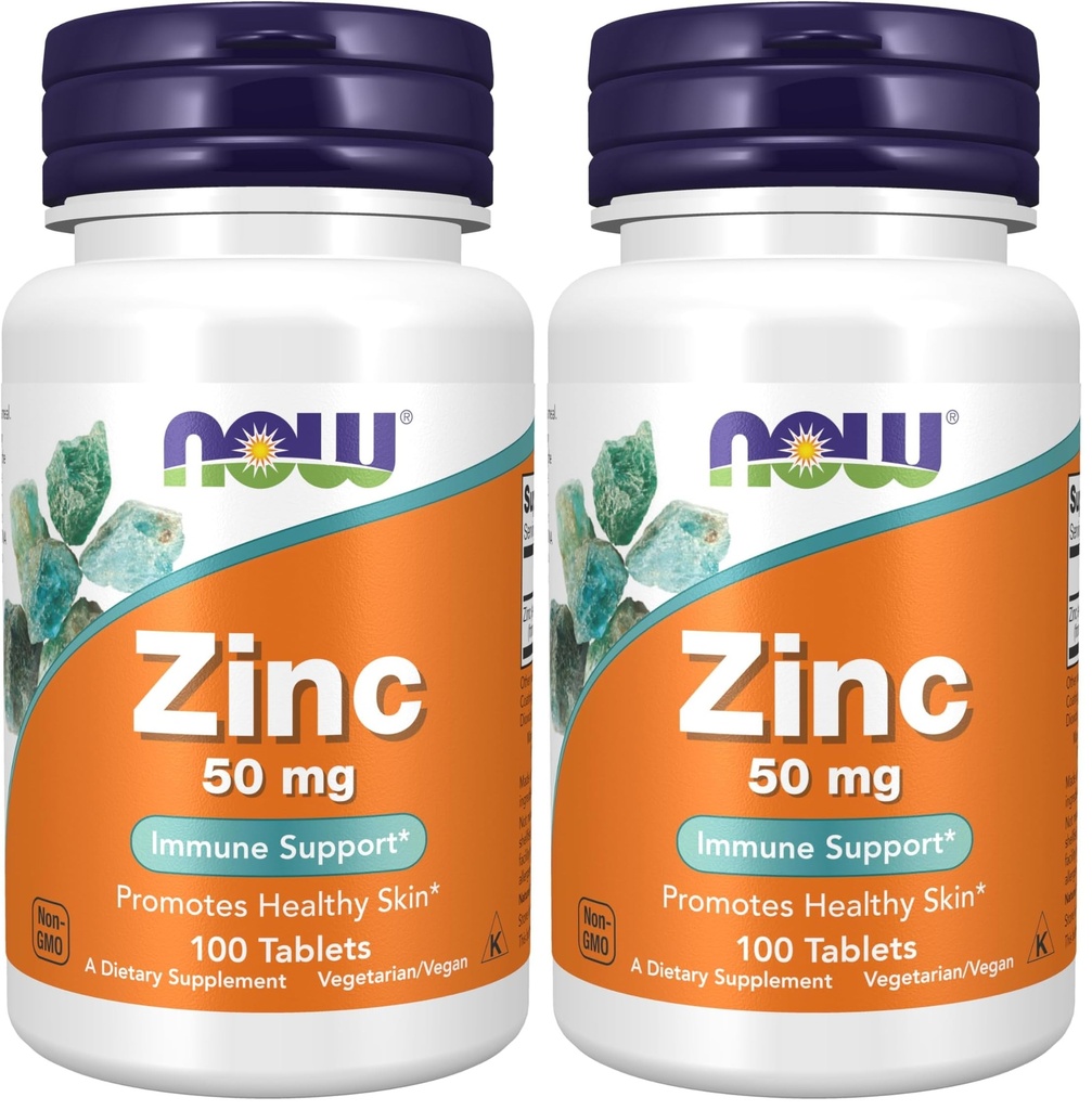 NU Mattilskudd, sink (Zinc Gluconate) 50 mg, støtter Enzyme funksjoner*, immunstøtte*, 100 tabletter (pakke med 2)