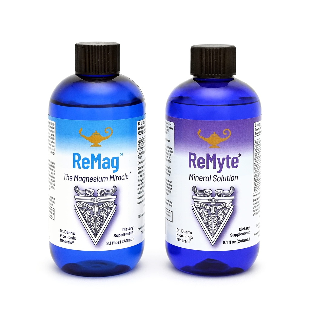 RnA ReSet ReMag & ReMyta – flytende magnesium og multi-Mineral Supplement Bundle, 8,1 Fl Oz Hver (2-Pack)
