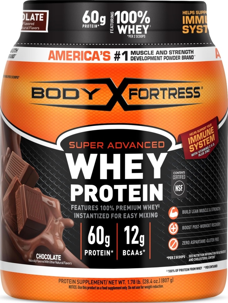 Kropp Festning 100% Whey, Premium Protein pulver, sjokolade, 1,78lbs