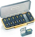 Ukelig Pill Organizer 2 ganger om dagen - Pill tilfelle Am Pm - reisepille 7 dager Bærbar daglig vitamin kontainer aestetisk medisin dispenser med 7 separate sammenligninger Morgen natt Supplement Holder