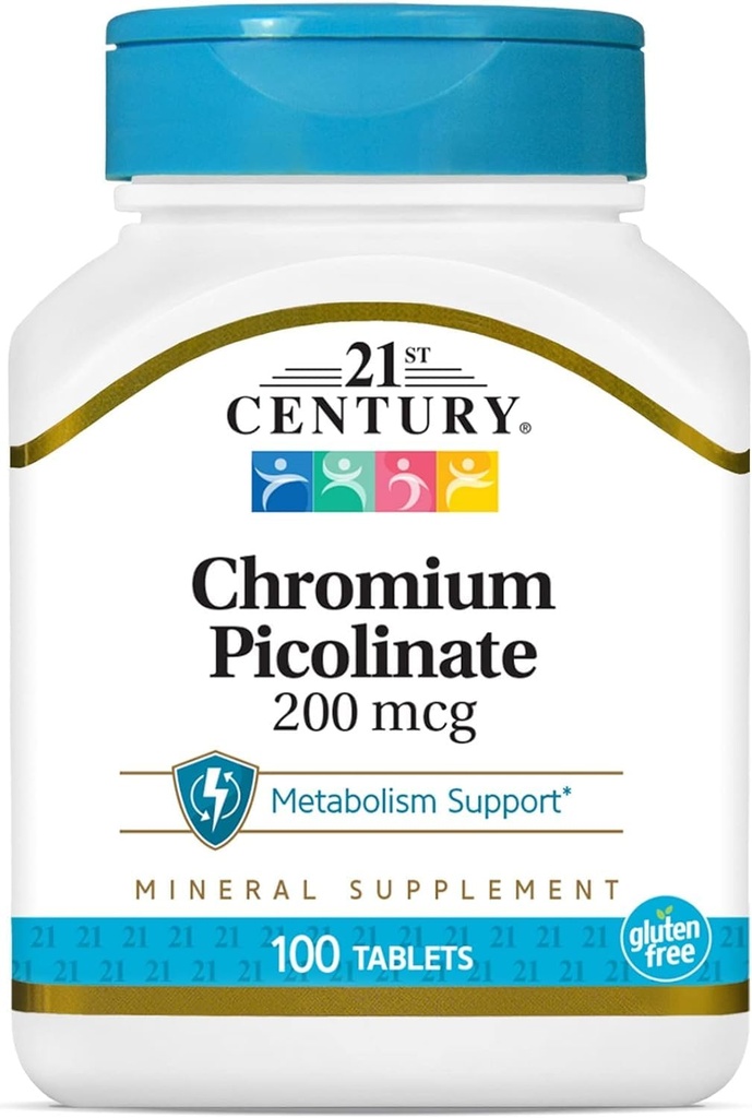 21st århundre kromi Picolinat 200 mg 100 tabs
