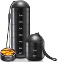 Zannaki XL Metal Travel Pill Organizer, Ekstra stor vanntett ukentlig Pill Box, Aluminium legering Pill Case Container, BPA gratis 7 dager daglig medisin Organizer Holder for vitamin, fiskeolje, Supplement