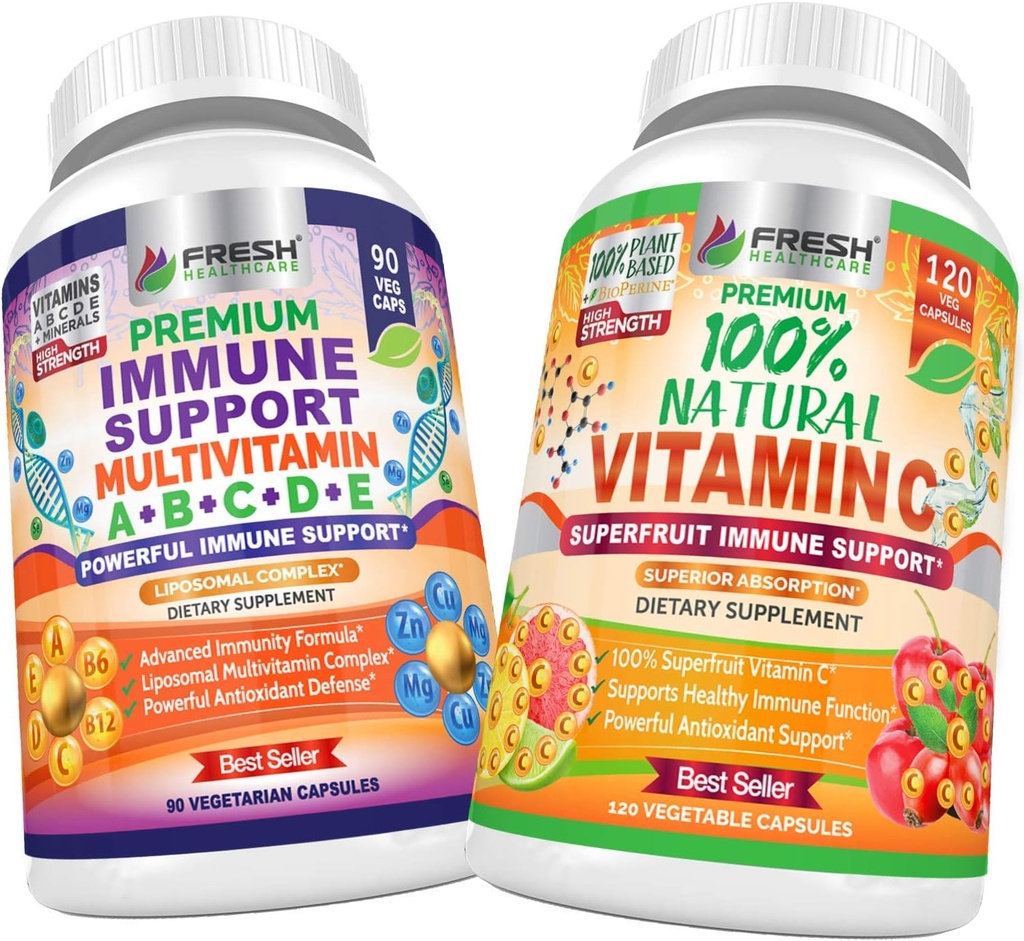 FRESH HealthyCARE Immune Multivitamin og naturlig vitamin C - Bundle